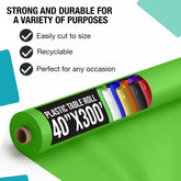 40 In. x 300 Ft. Premium Lime Green Table Roll